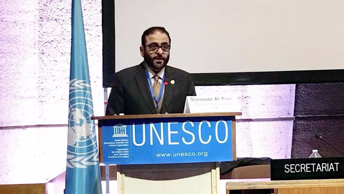 منصور العور يستعرض تقرير “معهد اليونسكو لتقنيات المعلومات في التعليم” خلال اجتماعات عمومية لـ “اليونسكو” في باريس
