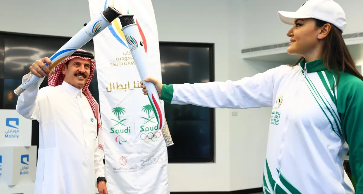 “موبايلي” تتسلم شعلة أكبر حدث رياضي وطني ” دورة الألعاب السعودية 2022″ 