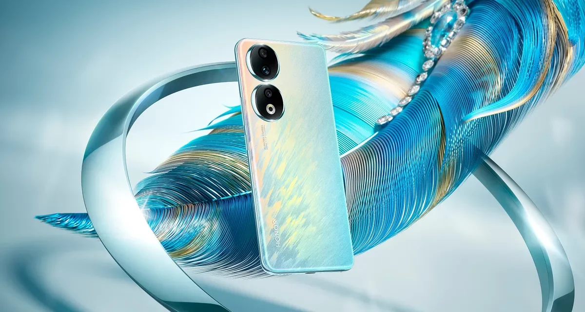 علامةHONOR  تضع اتجاهات جديدة في عالم الهواتف مع تقديم هاتف HONOR 90 5G باللون الأزرق الطاووسي 