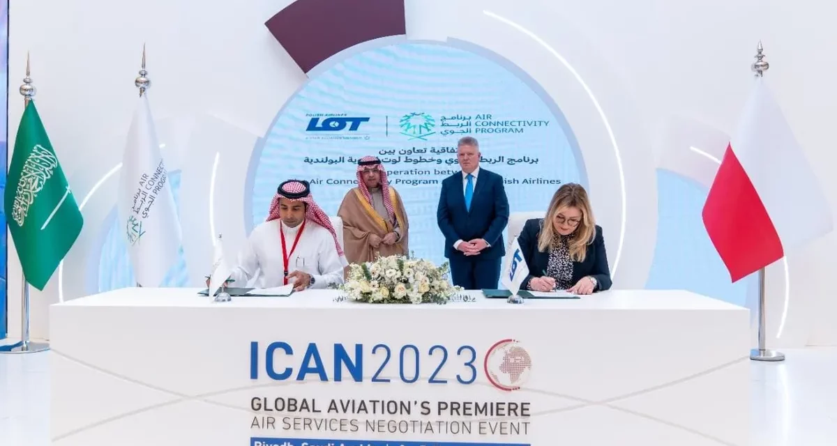 برنامج الربط الجوي وخطوط “لوت” الجوية البولندية يطلقان رحلات مباشرة من وارسو إلى الرياض