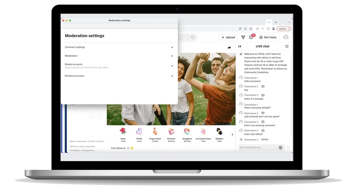 تيك توك تطلق إرشادات وقواعد جديدة وأدوات تعليمية للبث المباشر”LIVE”