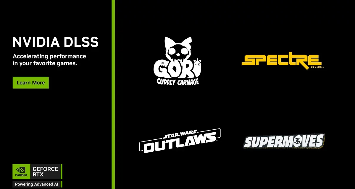كل من الألعاب Spectre Divide و Supermoves و Star Wars Outlaws و Gori: Cuddly Carnage سيتم إصدارها مع تقنيةNVIDIA DLSS