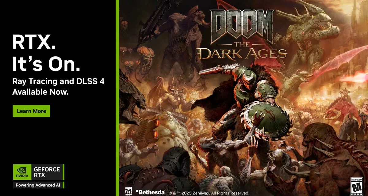 دعم DLSS 4 في DOOM The Dark Ages والمزيد من الألعاب مع NVIDIA