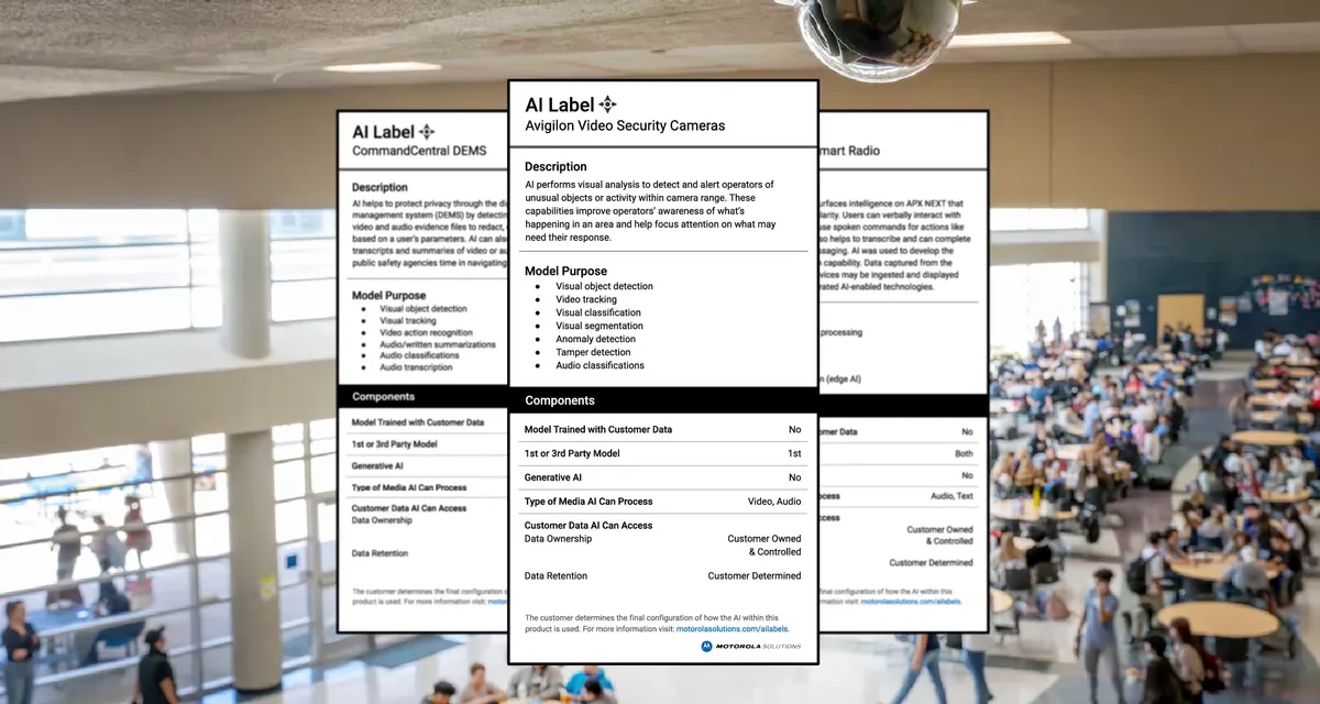 تُقدّم شركة Motorola Solutions “ملصقات التغذية بالذكاء الاصطناعي”، وهي الأولى من نوعها في مجال منتجات السلامة العامة وأمن المؤسسات