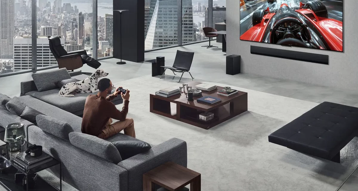 LG OLED EVO M5 تلفزيون OLED اللاسلكي الوحيد الذي يتميز بجودة الصورة المتميزة التي تتمتع بها سلسلة تلفزيونات G5
