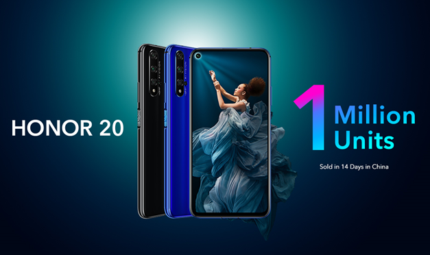HONOR kicks off HONOR 20 Global Availability, Continues Record-breaking Sales Performance in China HONOR 20 sales in China surpass one million units in a mere 14 days
