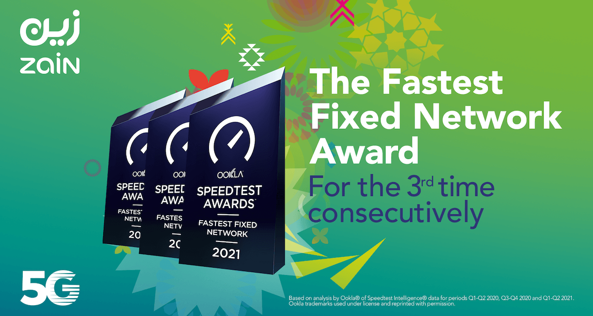 Zain KSA wins Speedtest Award for Fastest Fixed Internet in Saudi Arabia for third time in a row