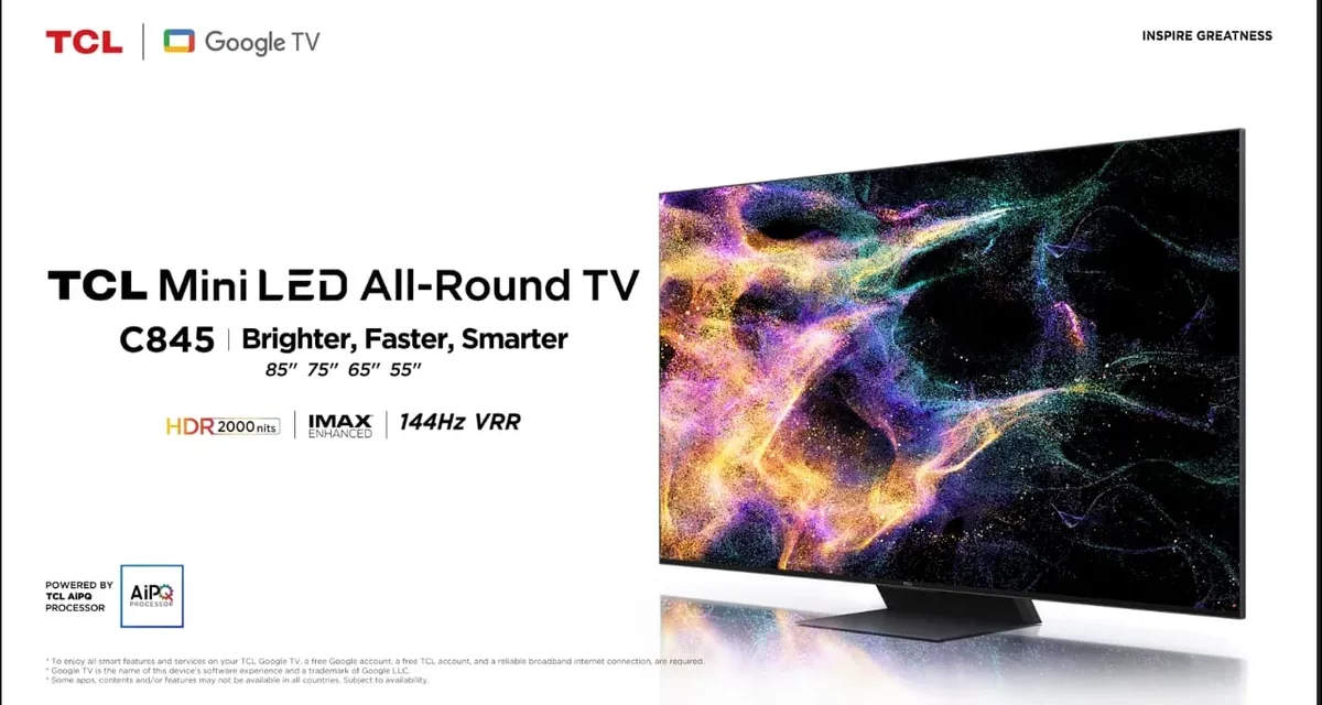 TCL sets the bar for immersive experiences in entertainment and gaming with C845 4K Mini LED TV