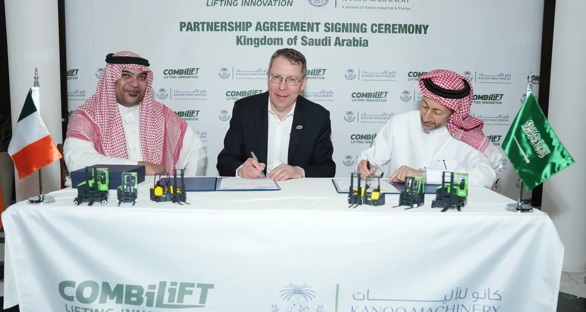 Partnership Agreement Signed between Kanoo Machinery UAE & KSA and Combilift to Revolutionize Material Handling in Saudi Arabia