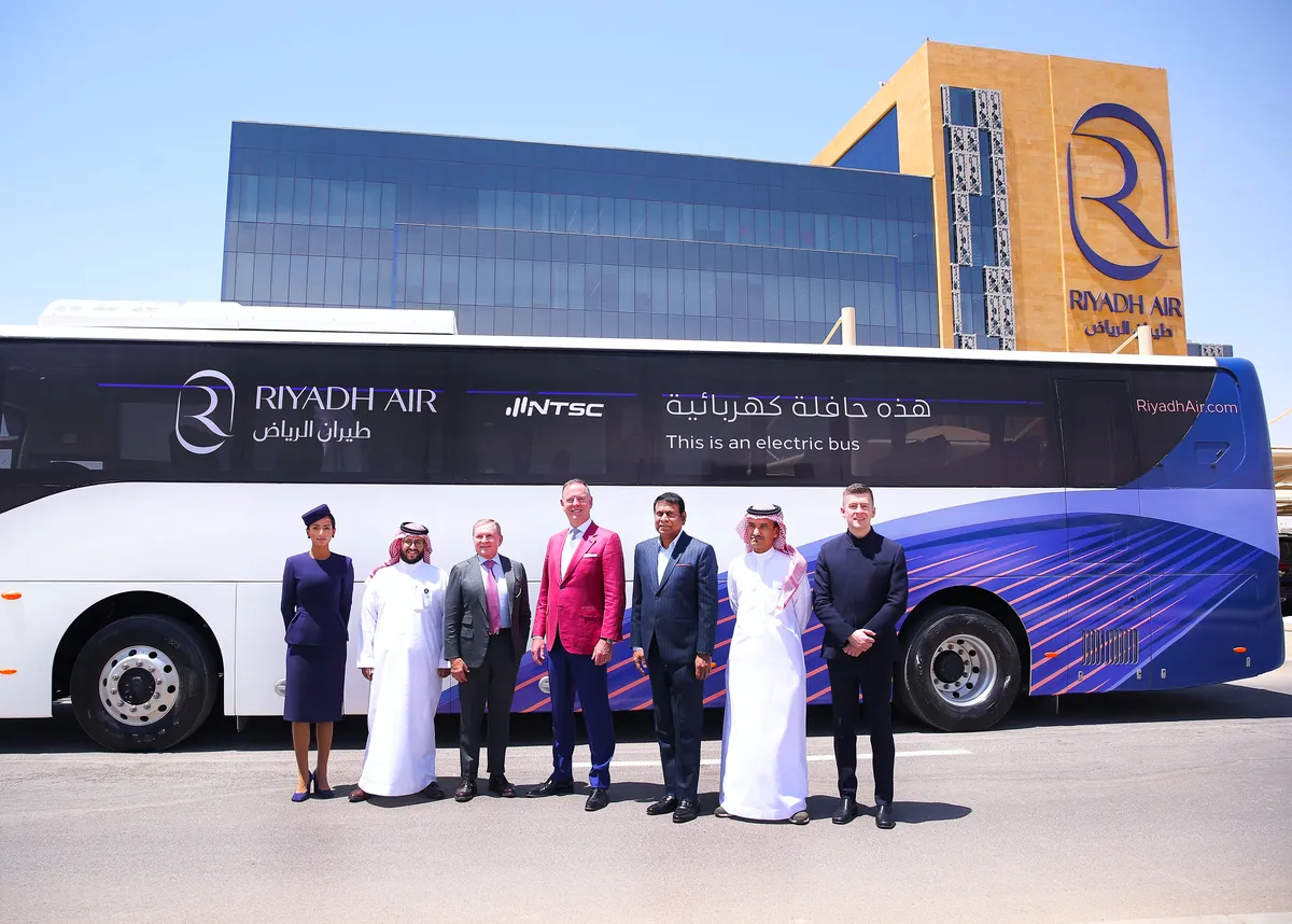 Riyadh Air electric bus - Sustainable mobility | Saudi Shopper