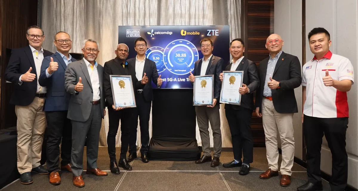 CelcomDigi, U Mobile and ZTE set new record for fastest mobile speed at 30.8Gbps, powered by 5G-Advanced