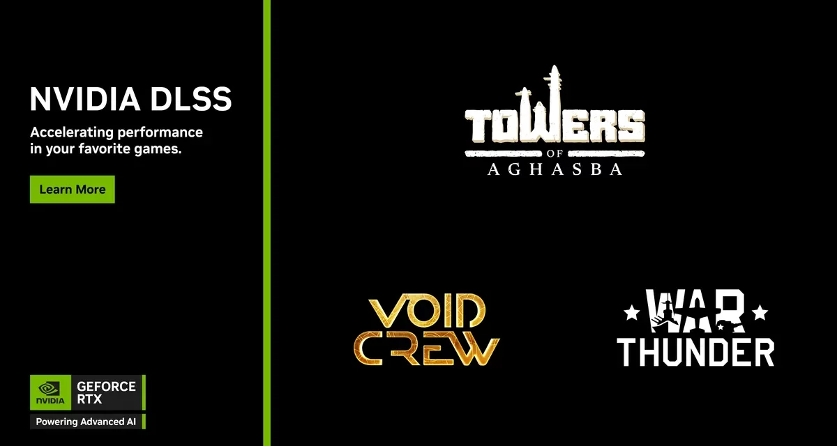Void Crew and Towers of Aghasba available now with NVIDIA DLSS Super Resolution