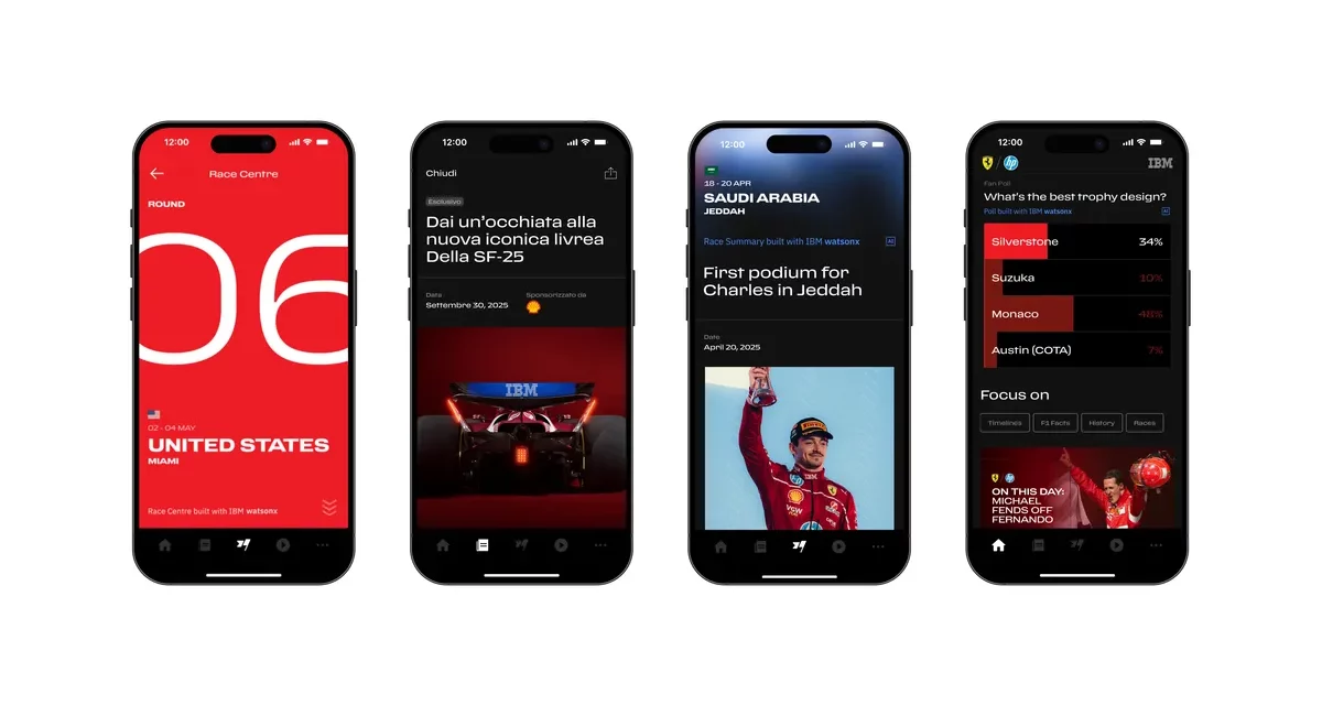 IBM and Scuderia Ferrari HP Debut Reimagined Mobile App to Supercharge Global Formula 1 Fan Experience