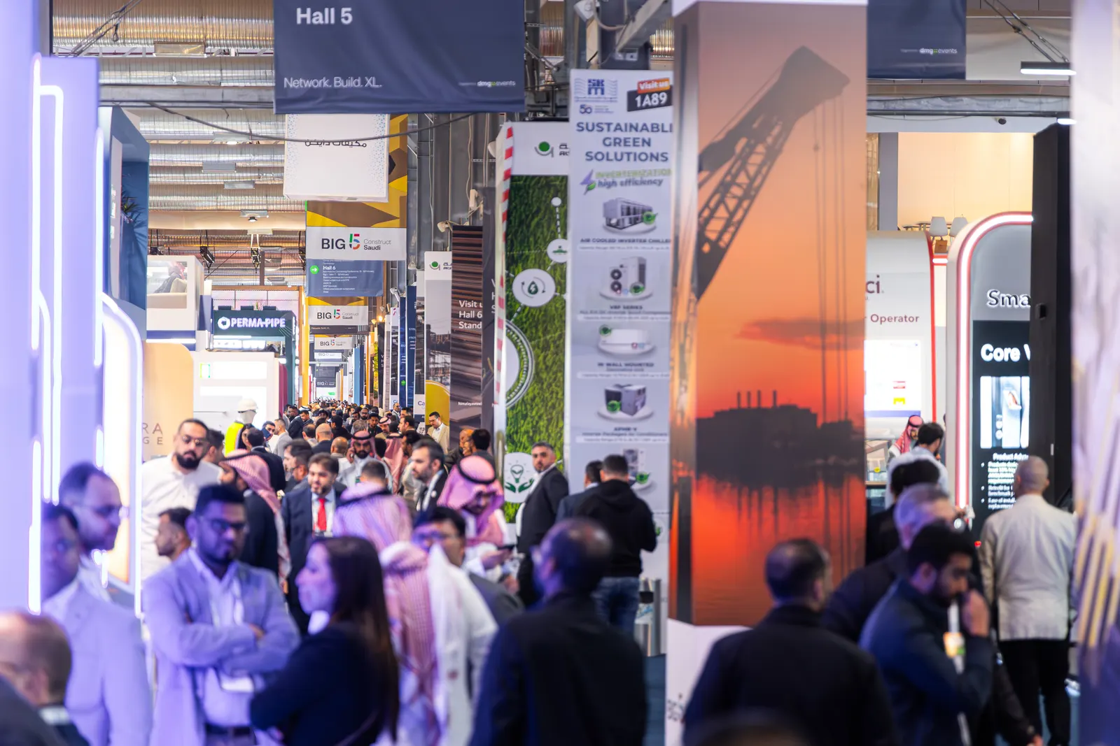 Exhibition floor with international building technology displays