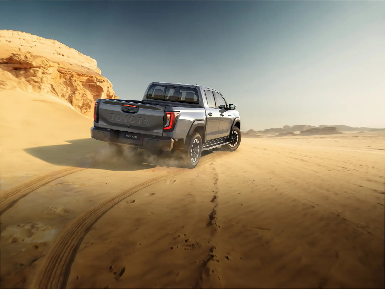 Interior dashboard of the all-new Toyota Hilux with dual digital displays
