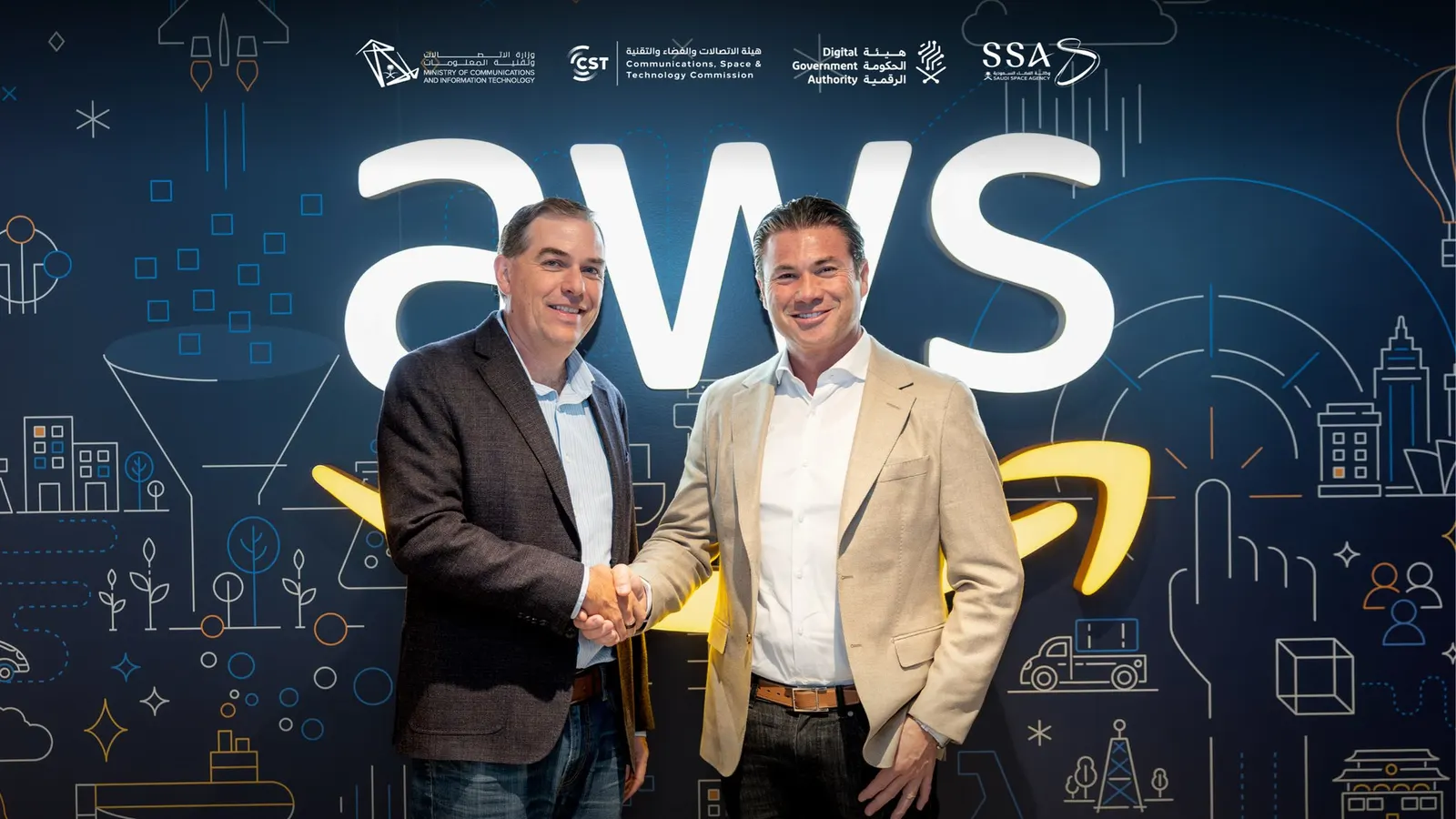 Abdullah Alswaha and AWS CEO Matt Garman discussing AI infrastructure in Seattle