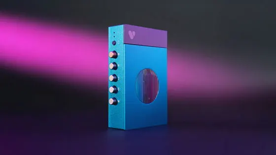 Side profile and buttons of the WE-001 cassette player