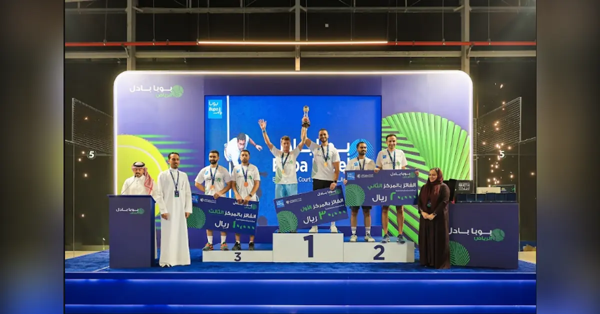 Bupa Padel 2026: Winner Day corporate team celebration at the Riyadh tournament