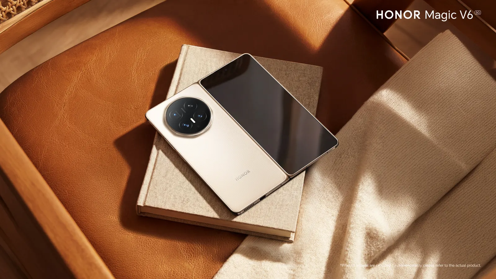 Close-up view of the slim hinge and camera layout on the foldable phone