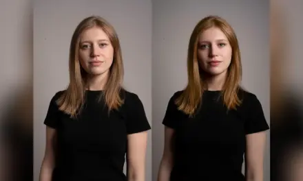 PortraitPro 27 software displayed on a computer screen in a photography studio
