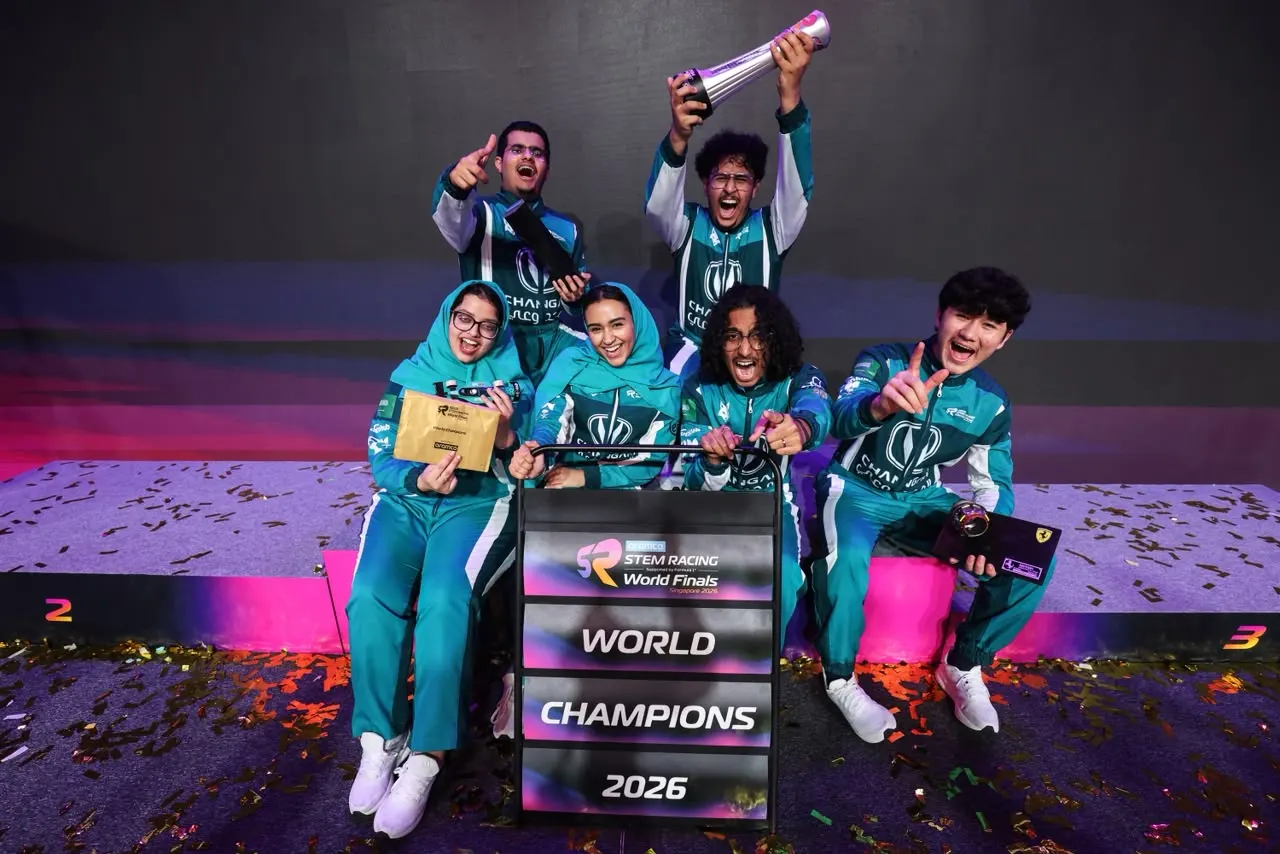 Saudi student team LYNX Racing at the STEM event in Singapore