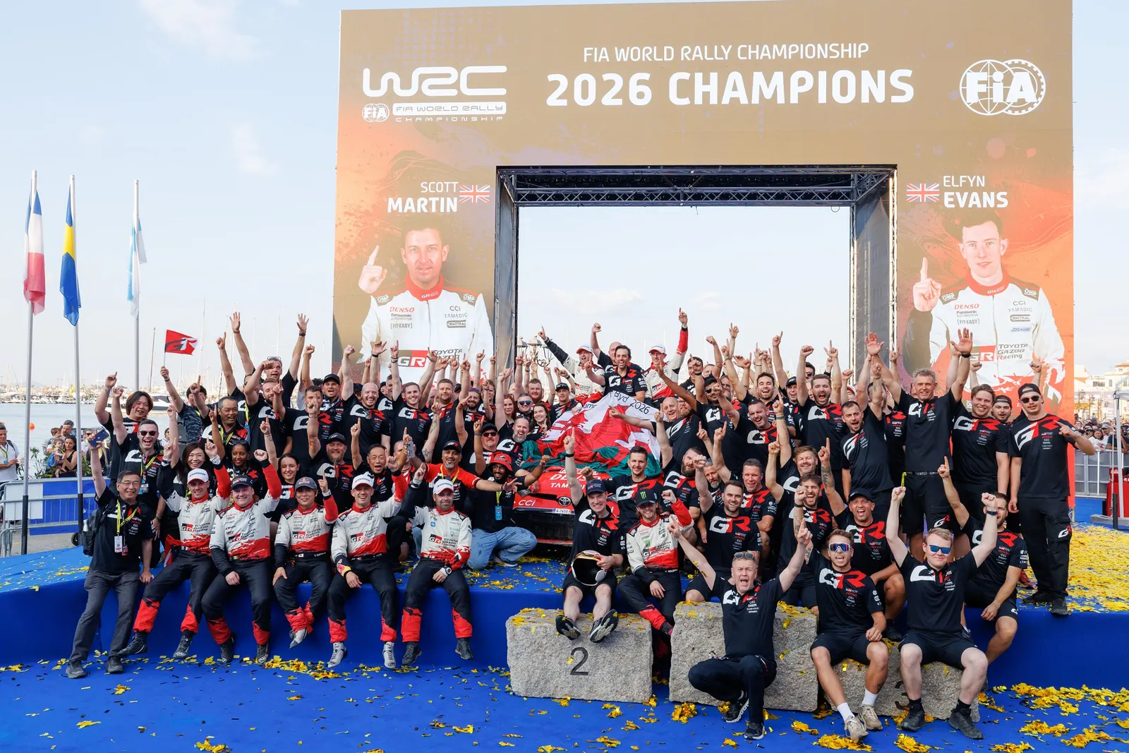 Toyota Gazoo Racing podium celebration