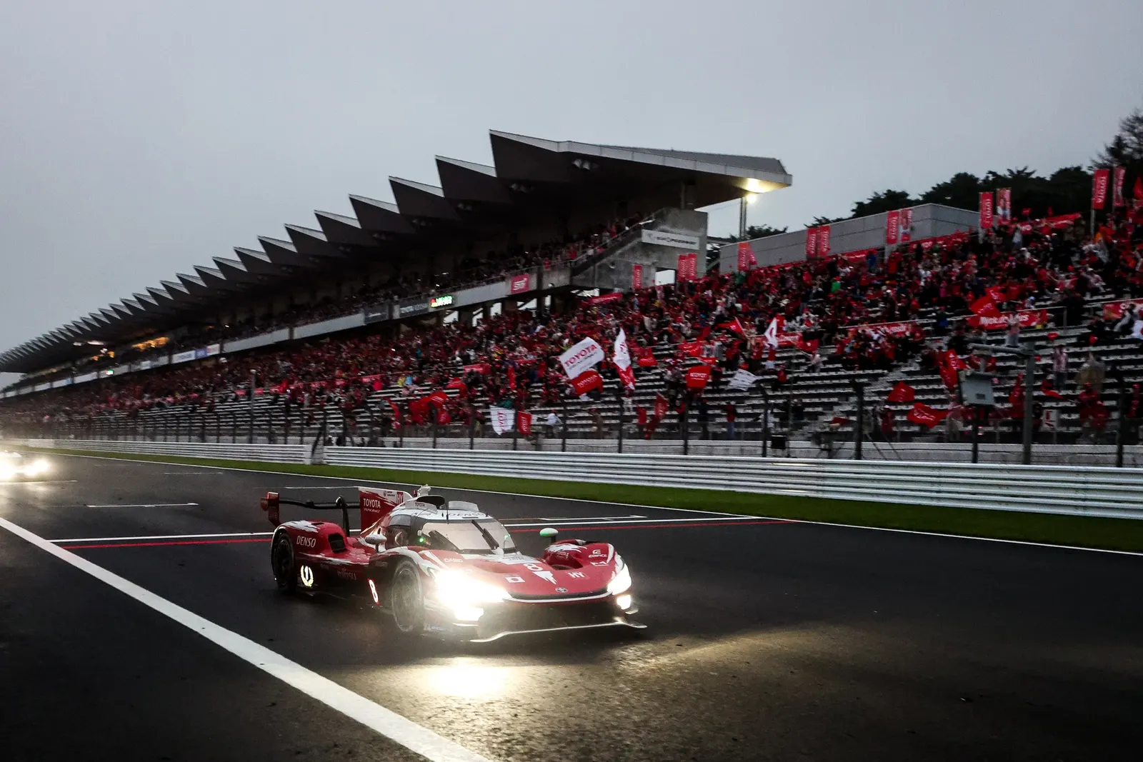 Toyota TR010 Hybrid Electric Hypercar competing on track