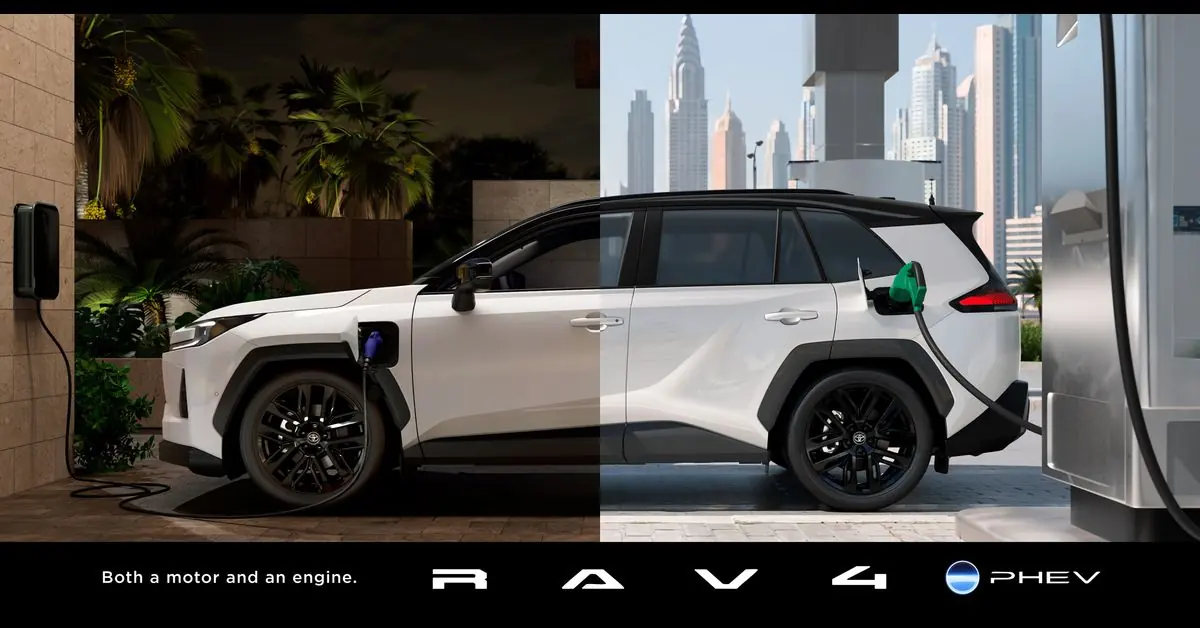 Toyota RAV4 PHEV parked in an urban environment