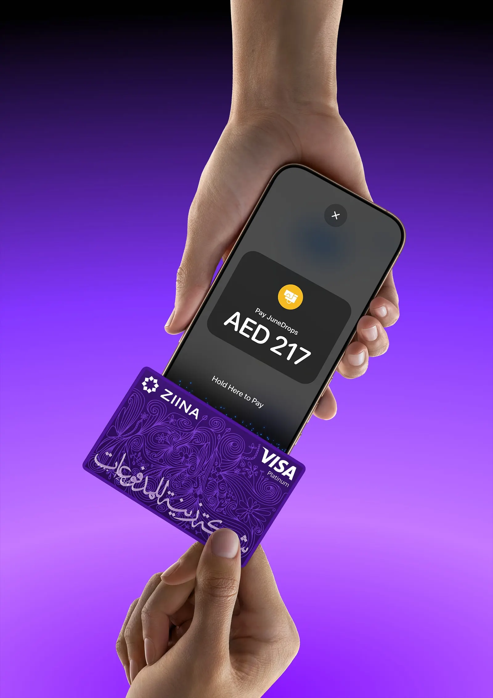 Merchant using Ziina Tap to Pay payment technology